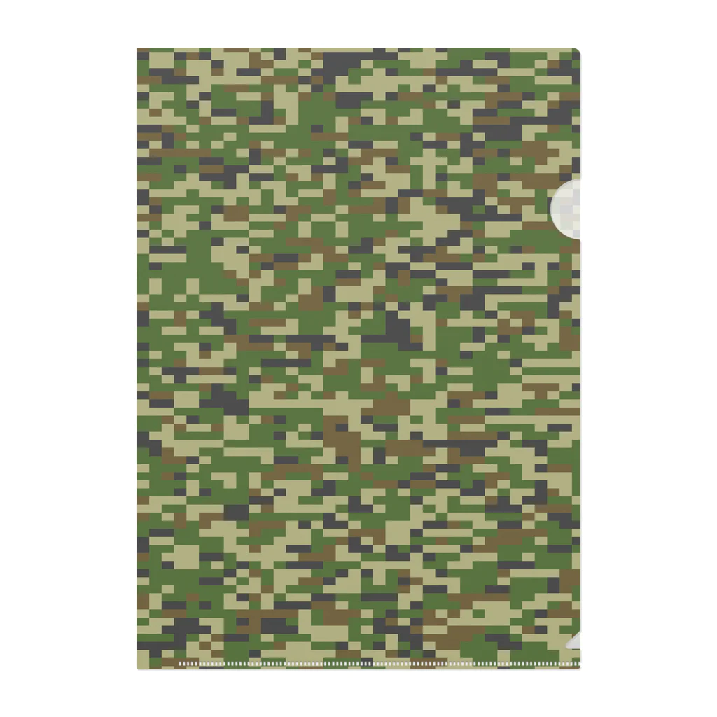 Military Casual LittleJoke のPixCamo Woodland Low visibility クリアファイル