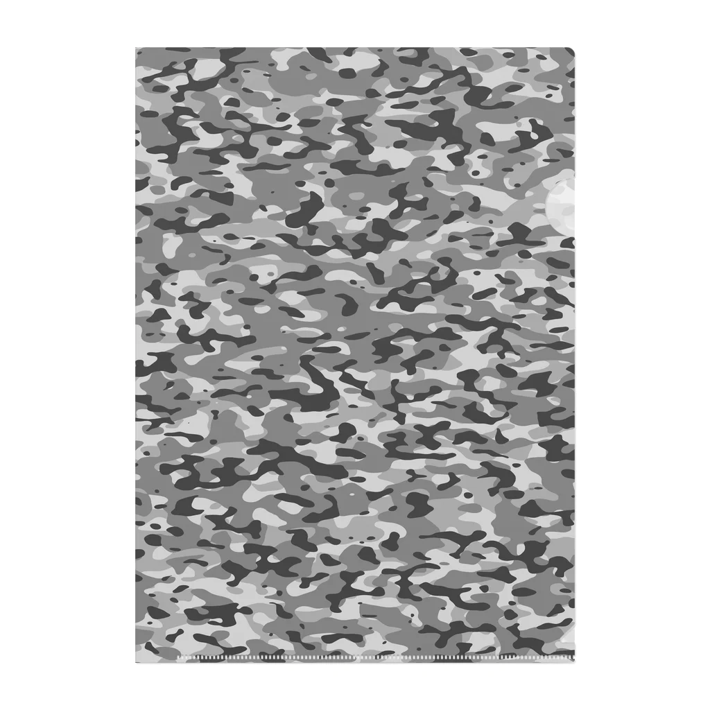 Military Casual LittleJoke のCasualCamo LightGray カジュアル迷彩 明るめの灰色 サバゲー装備 Clear File Folder