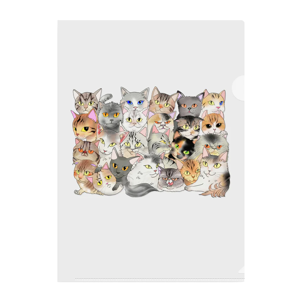 猫カフェにあにゃあグッズショップの猫カフェにあにゃあの愉快な仲間達 Clear File Folder