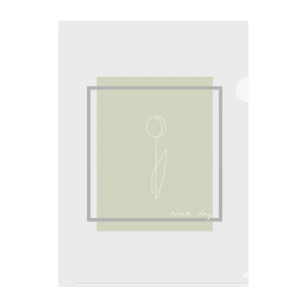 rilybiiのbabygray yellow mintgreen Clear File Folder