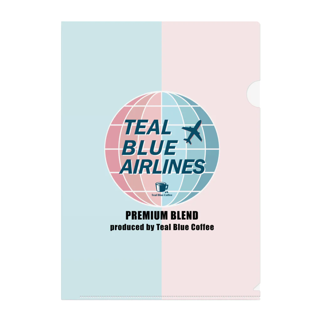 Teal Blue CoffeeのTEAL BLUE AIRLINES Clear File Folder