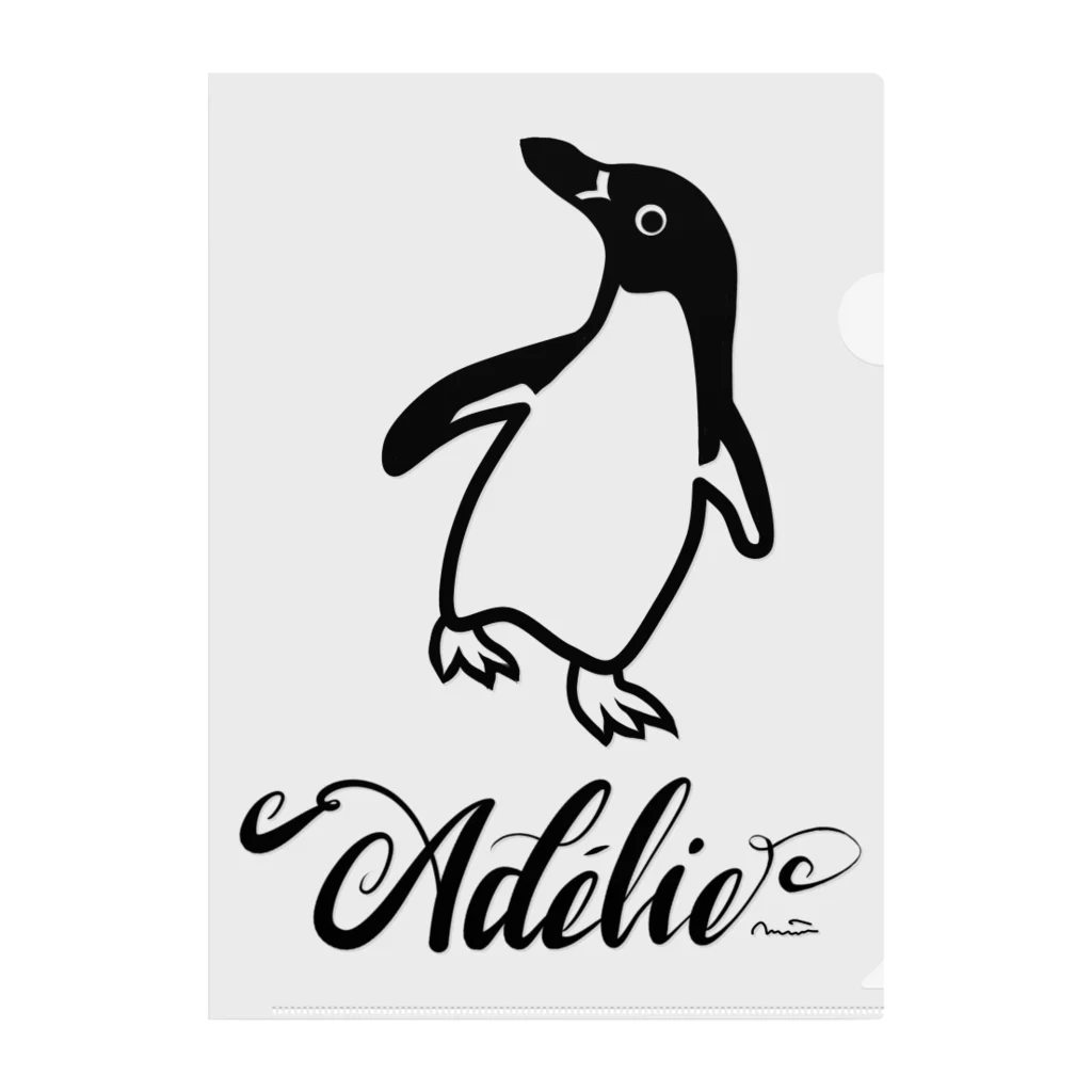 みみはんこ/消しゴムはんこのAdélie Penguin (+logo A) Clear File Folder