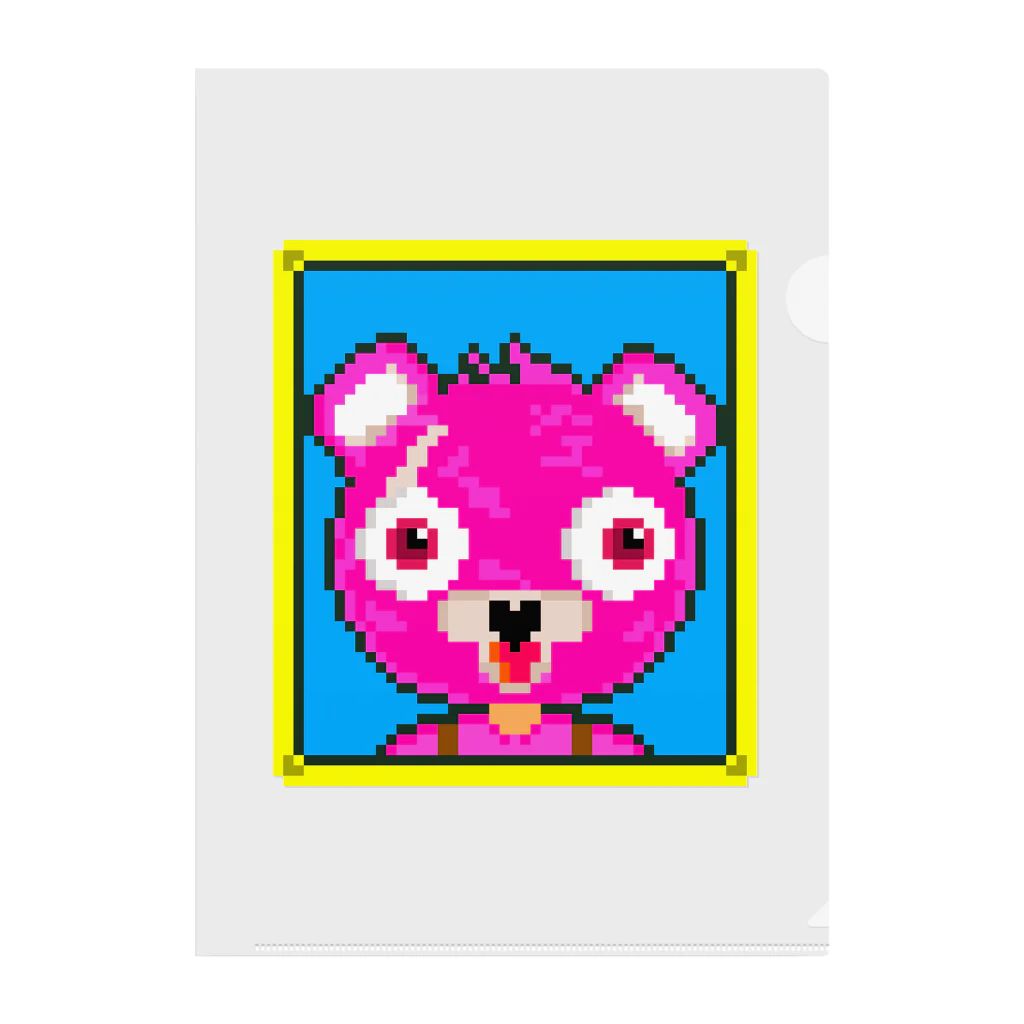 Cartoon☆style☆Fortniteのピンクのくまちゃんドット絵 Clear File Folder