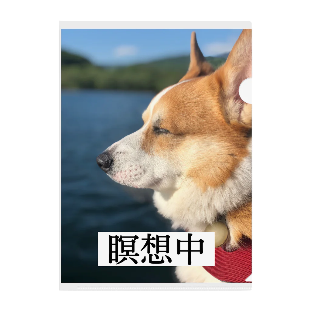 カントリーマンの瞑想コーギー Clear File Folder