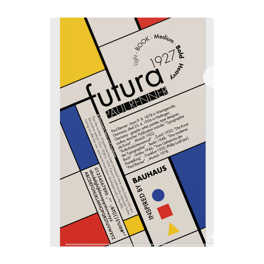 No.30_DesignWorks typographyのFutura Typography Design  クリアファイル