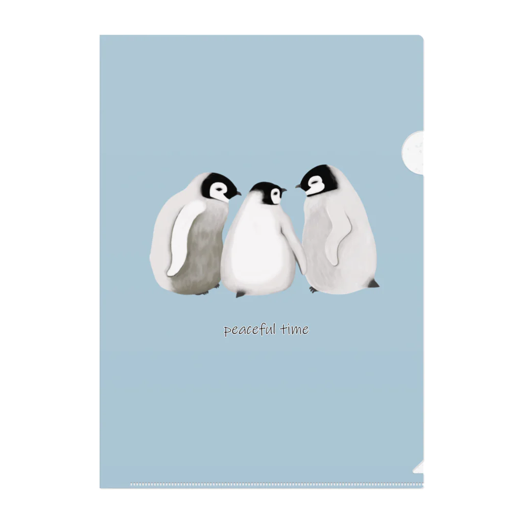 PERIDOTの皇帝ペンギンのヒナ２（水色） クリアファイル