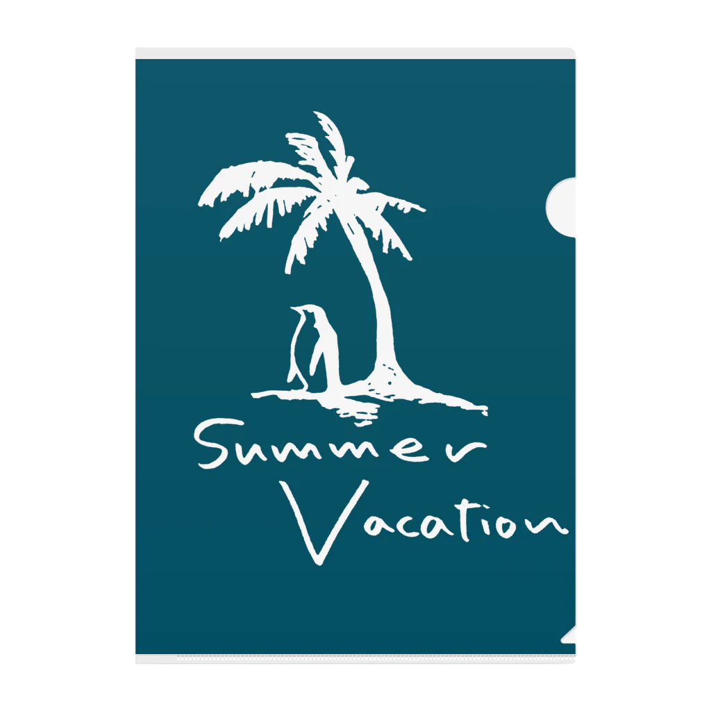 雑貨屋ペパロニのペンギンの夏休み　summer vacation サマーバケーション Clear File Folder