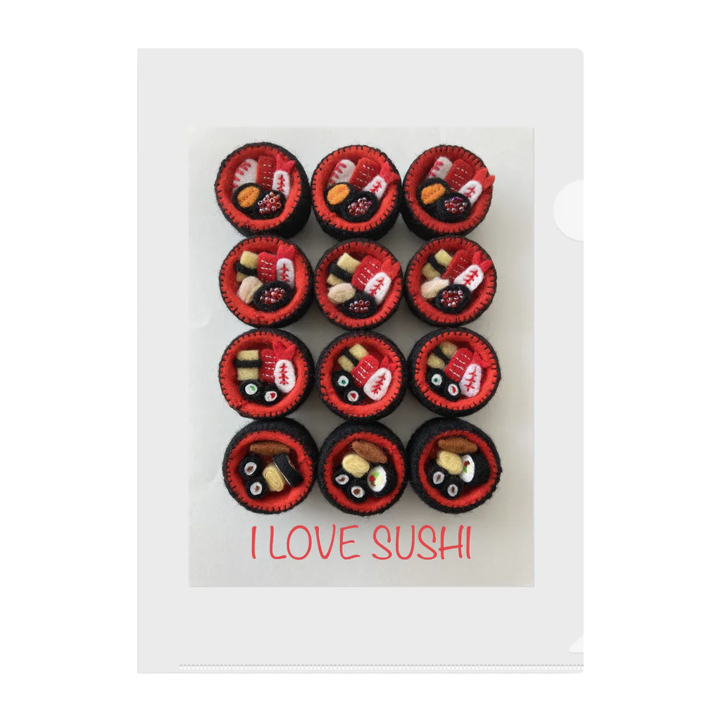 MinouのI LOVE SUSHI Clear File Folder