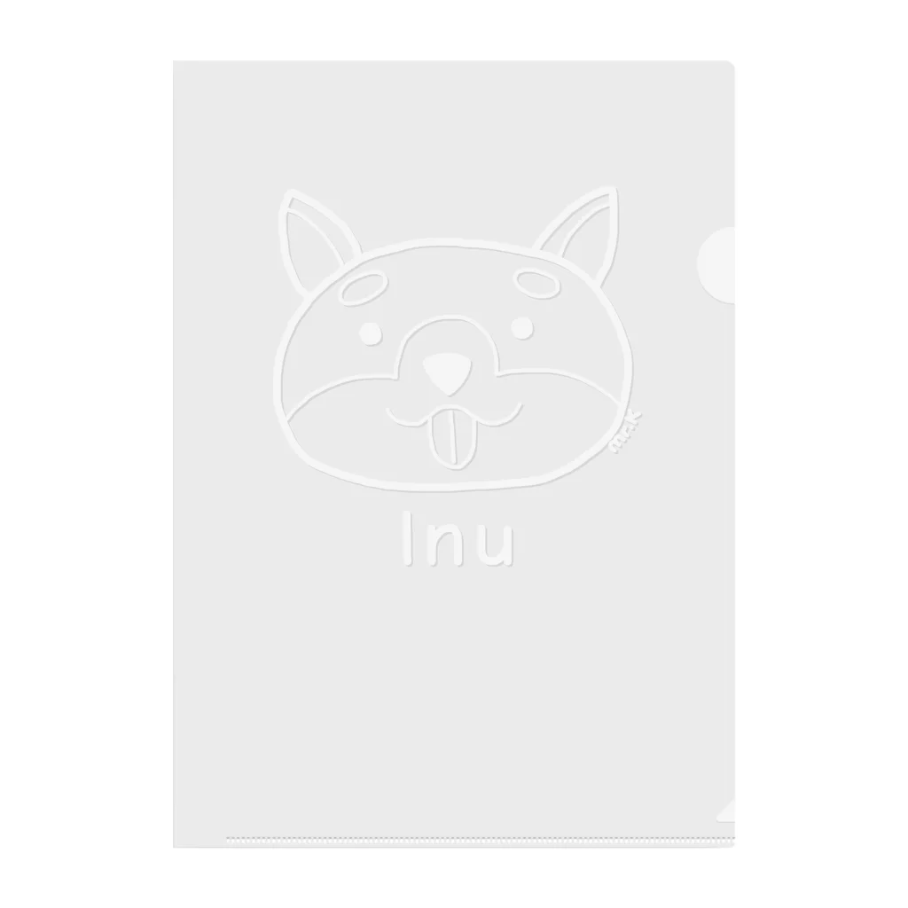 MrKShirtsのInu (犬) 白デザイン Clear File Folder