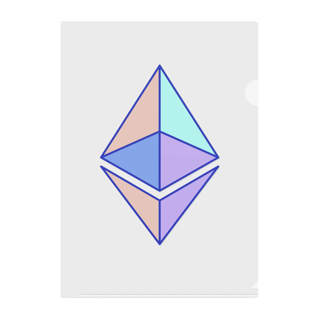 Web3 Shopのeth glyph colored クリアファイル