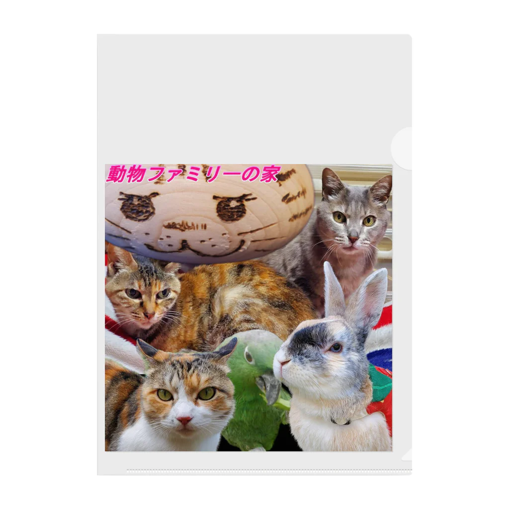 うさぎのマルチの動物ファミリーの家グッズ Clear File Folder