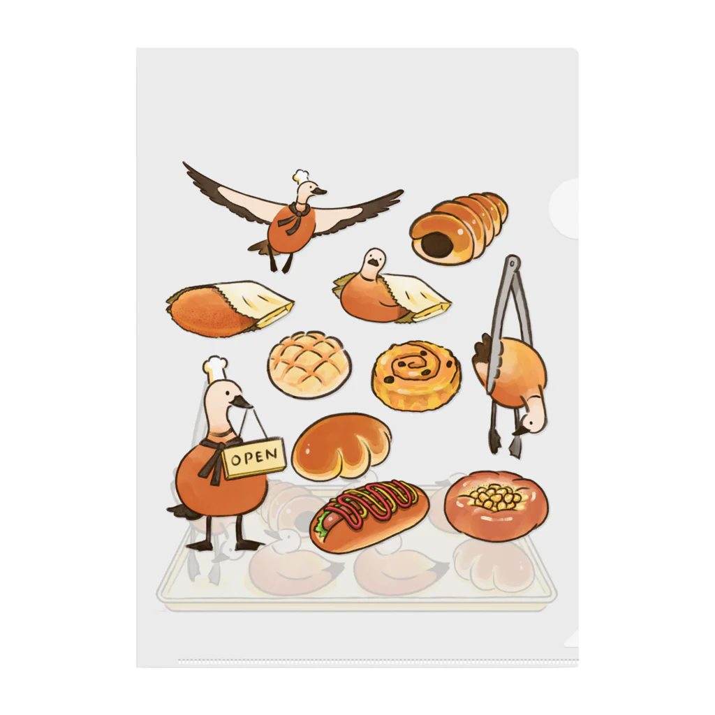 イケガメ シノのアカツクシガモのパン屋さん クリアファイル