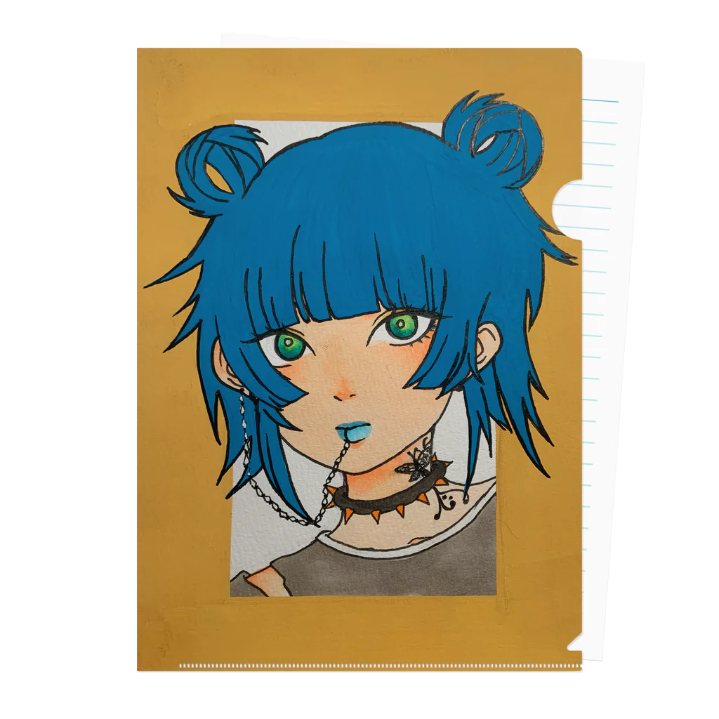yurineの青髪おだんごちゃん クリアファイル