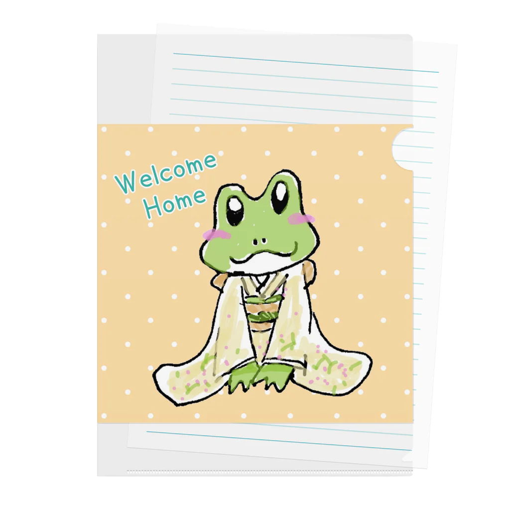 高嶺 悠のかえる部屋のかえるちゃん日日是好日「WelcomeHome」 Clear File Folder