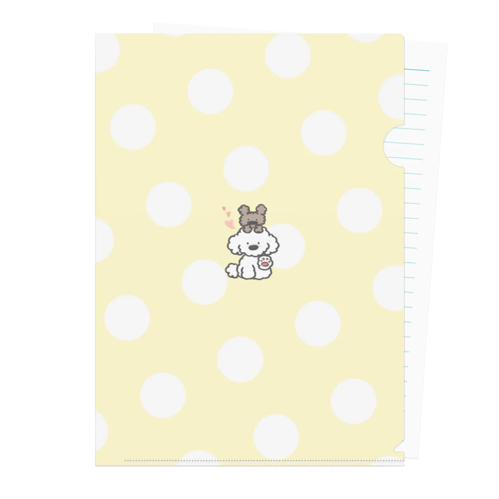 つむぎちゃん☁️*⋆のもこもこドットクリアファイル（イエロー） Clear File Folder