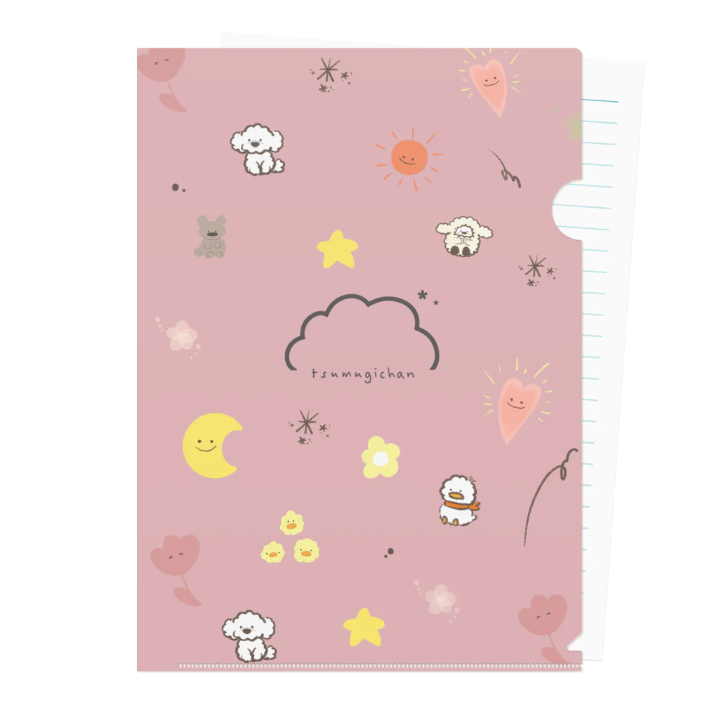 つむぎちゃん☁️*⋆のつむぎちゃんの優しいクリアファイル（ピンク） Clear File Folder