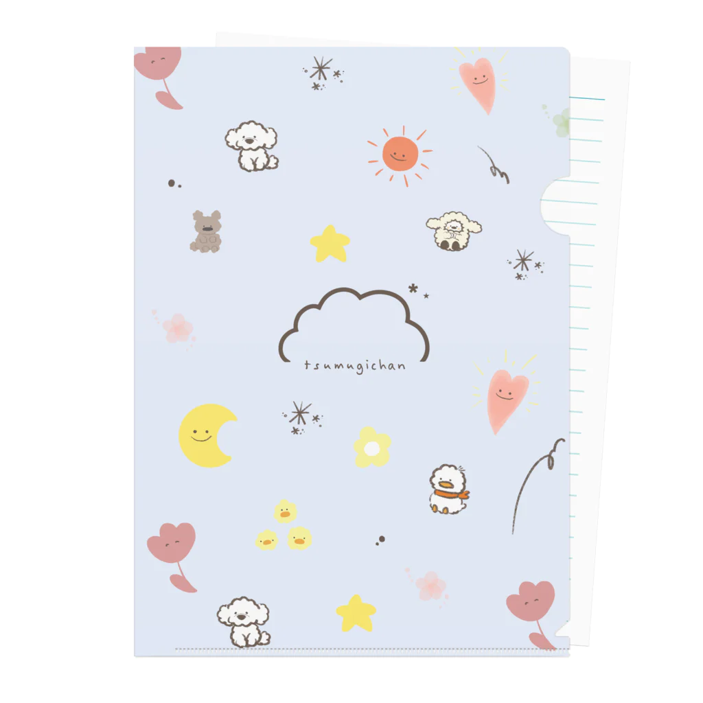 つむぎちゃん☁️*⋆のつむぎちゃんの優しいクリアファイル（アイスブルー） Clear File Folder