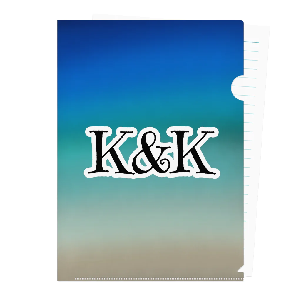 K&Kのグラデーションカラー(文字あり★青系) クリアファイル