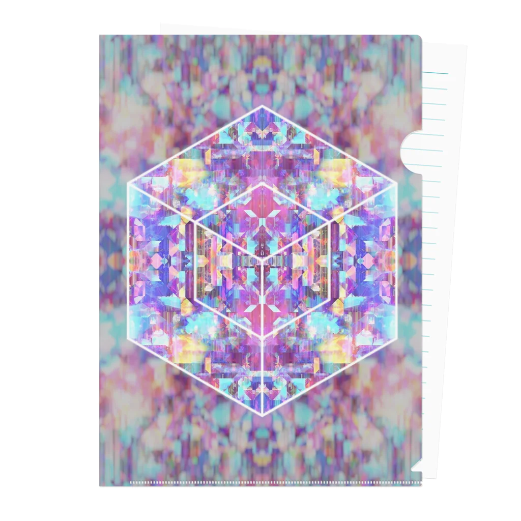 Cyan's graphicsのHolographic cube Clear File Folder