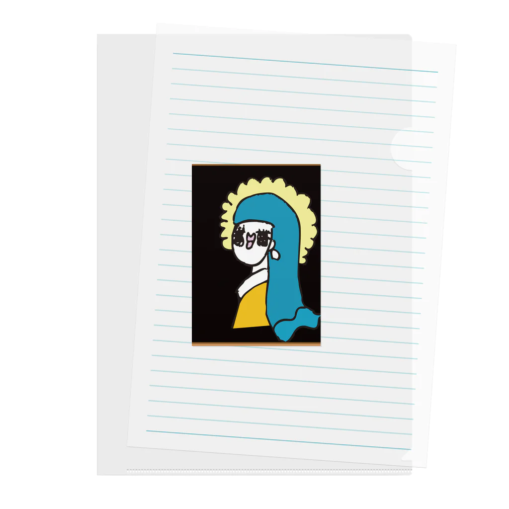 ハリリーナブティックの真珠の耳飾りのハリ子 Clear File Folder