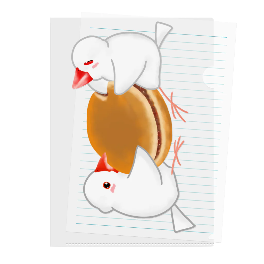 Lily bird（リリーバード）のどら焼きと文鳥ず 縦長 クリアファイル