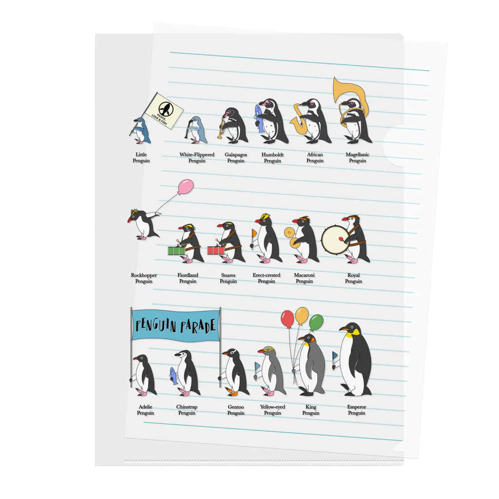 Icchy ぺものづくりのペンギンパレード Clear File Folder