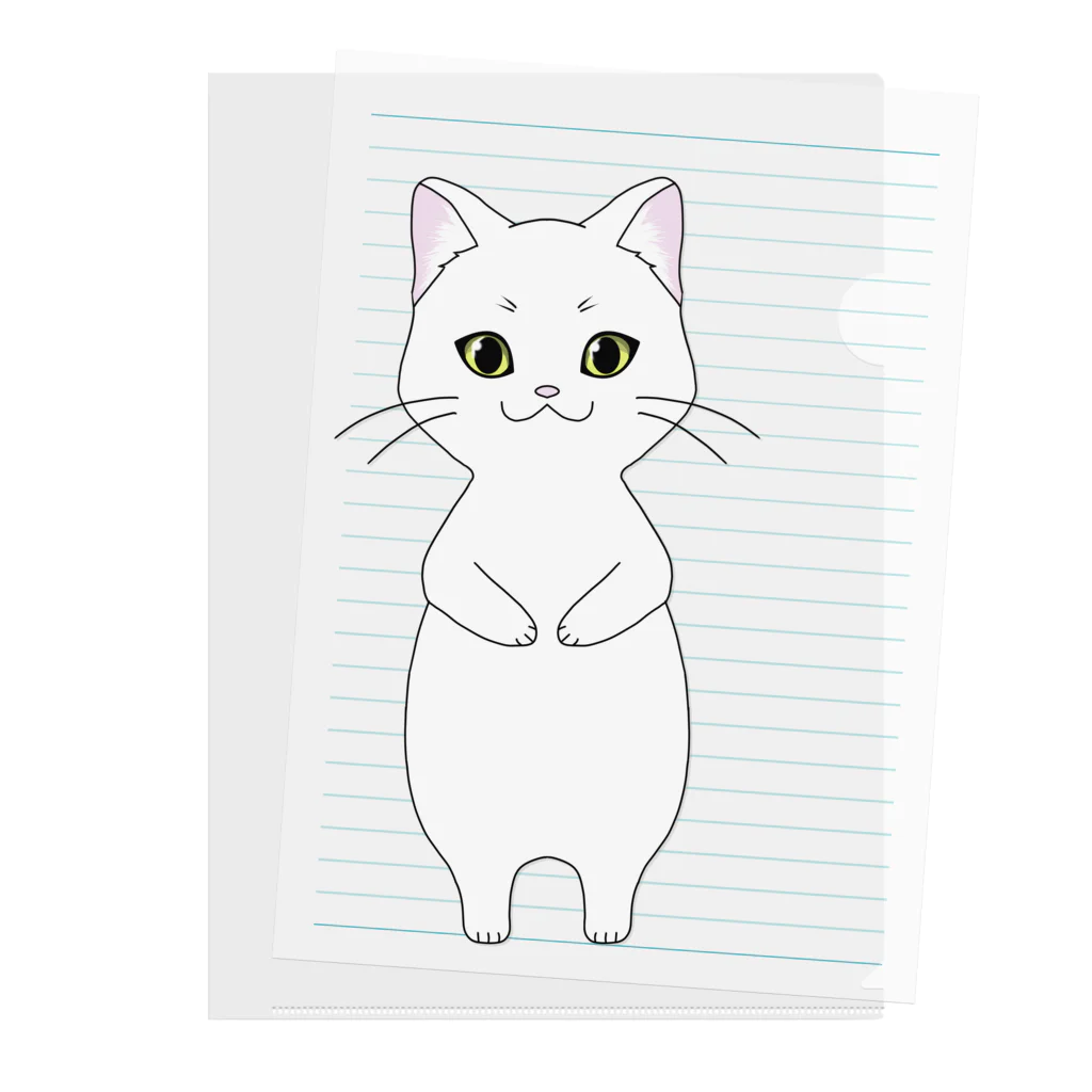にゃ王様のお店のにゃ王さま　白　コモノ　猫 Clear File Folder