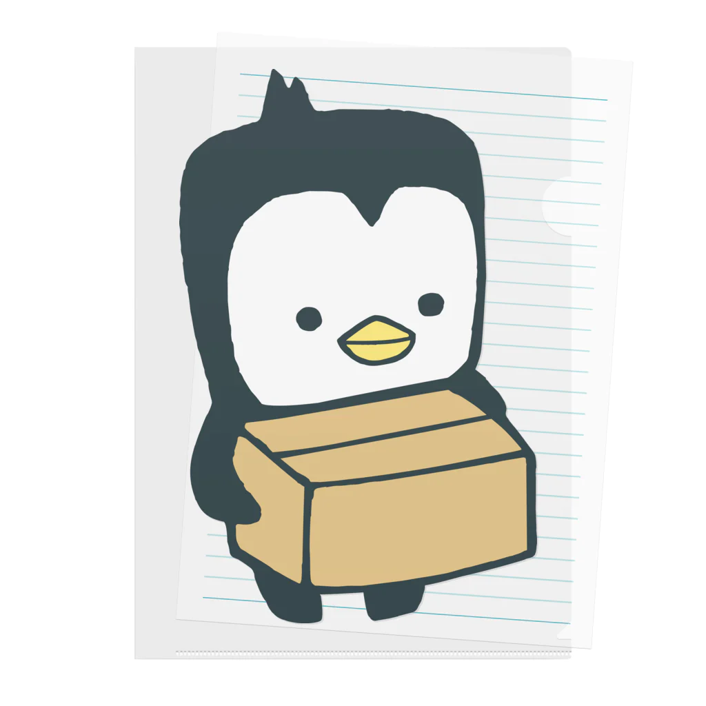 -mizu-factory-の引っ越しのお手伝いをするペンギン クリアファイル