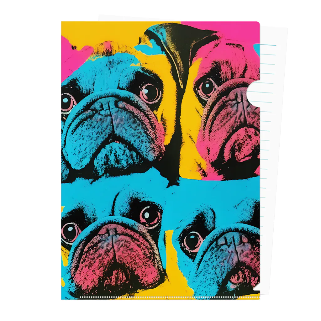 TakashiSのsurprised face pug Clear File Folder