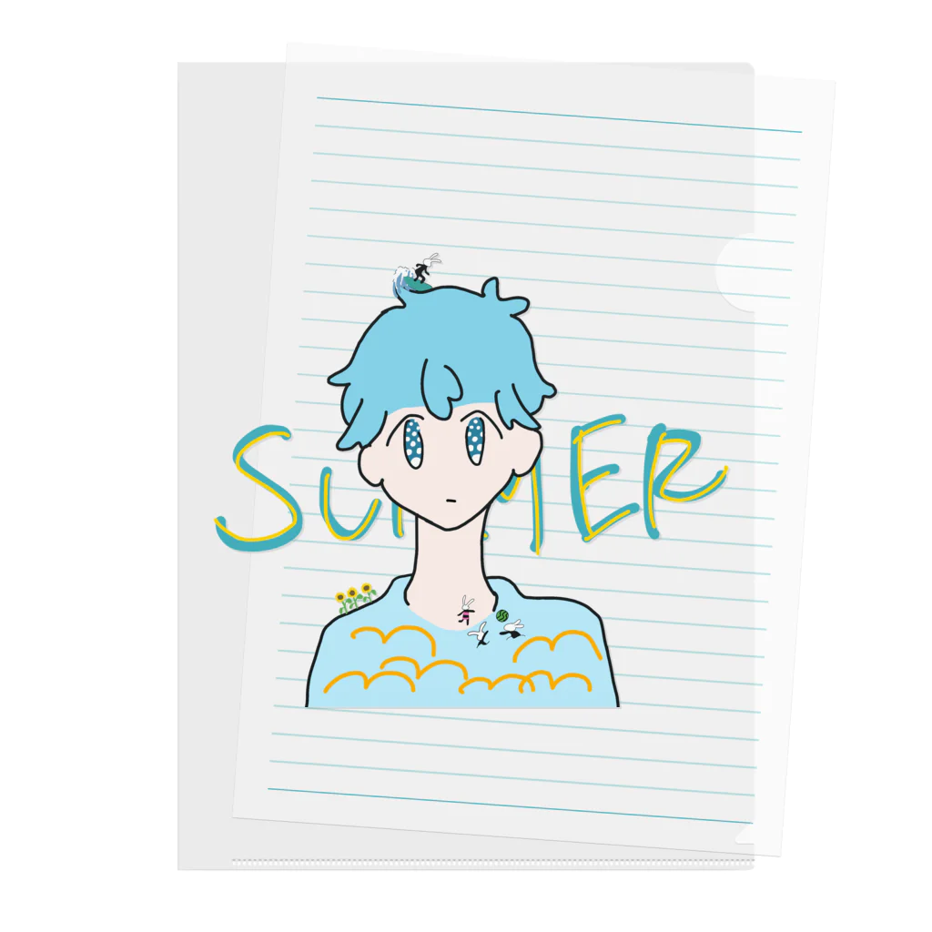 サエリの落書きのSummerBoy Clear File Folder