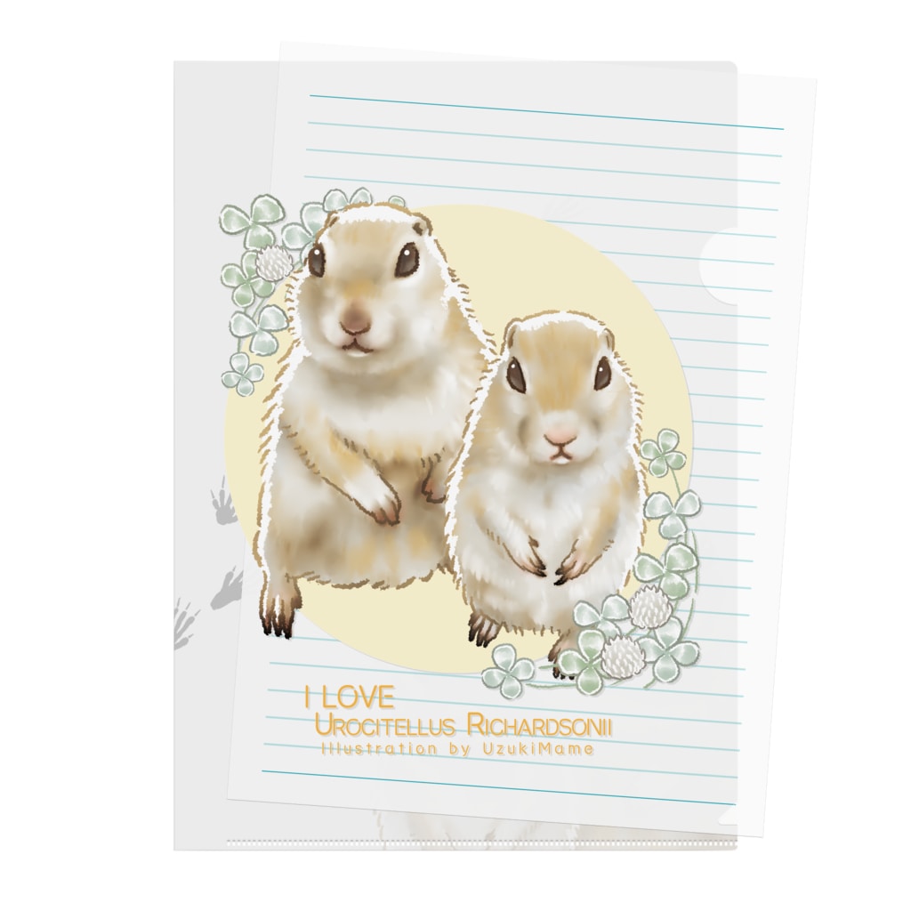 No 7 I Love Urocitellus Richardsonii 卯月まめのもふもふイラスト屋さん Uzukimame のクリアファイル通販 Suzuri スズリ