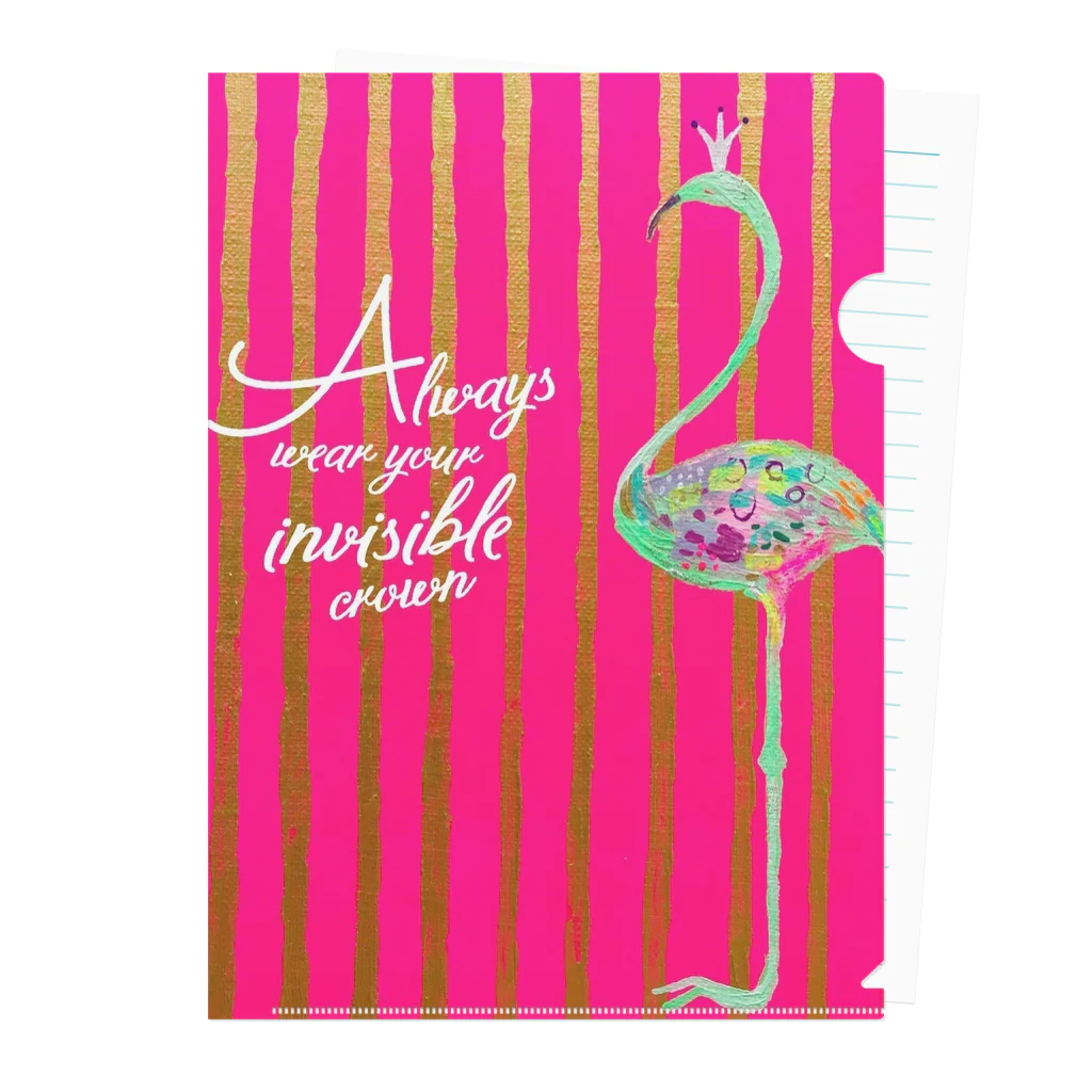 bonocoのpositive flamingo Clear File Folder