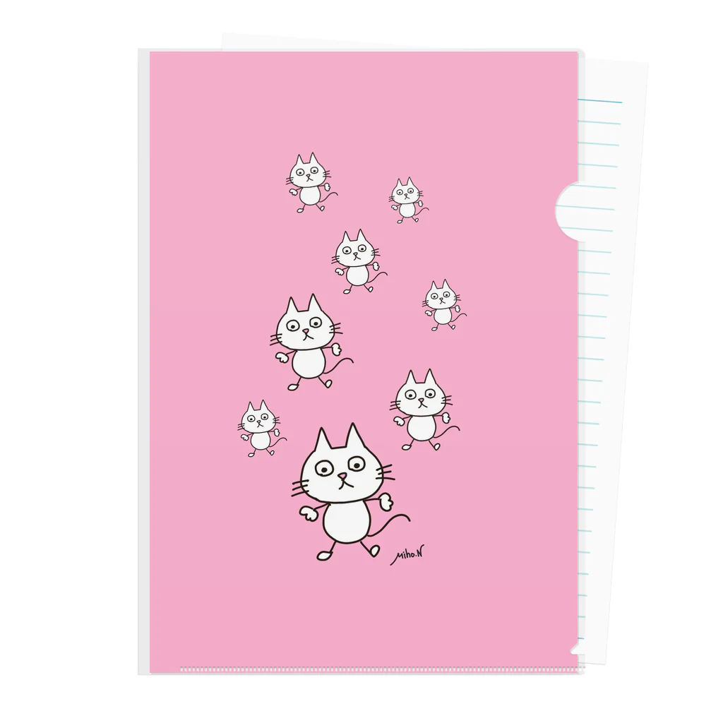 MIe-styleのドタバタみぃにゃんピンク Clear File Folder