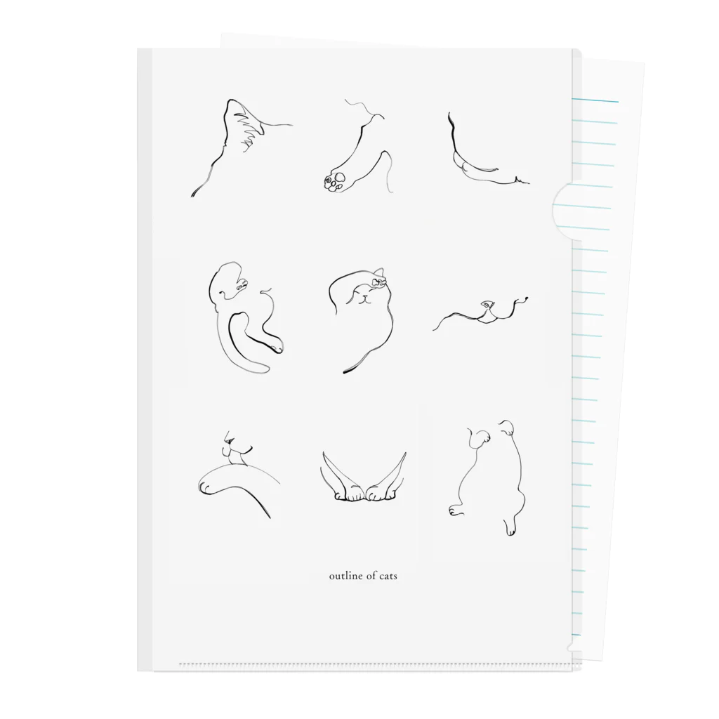 NEKO CHAN FUFUFUのoutline of cat Clear File Folder