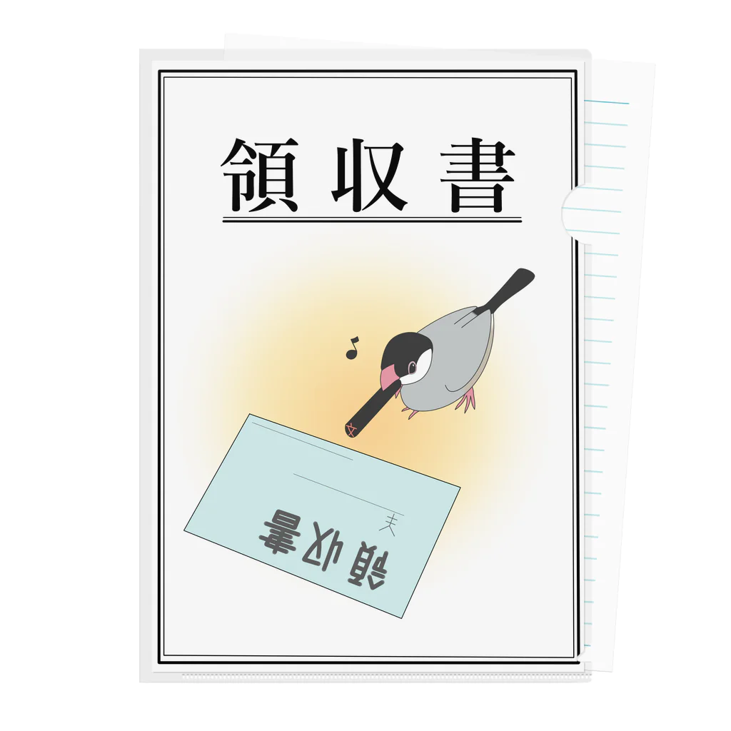 くろみつ屋の桜文鳥領収書ファイル Clear File Folder