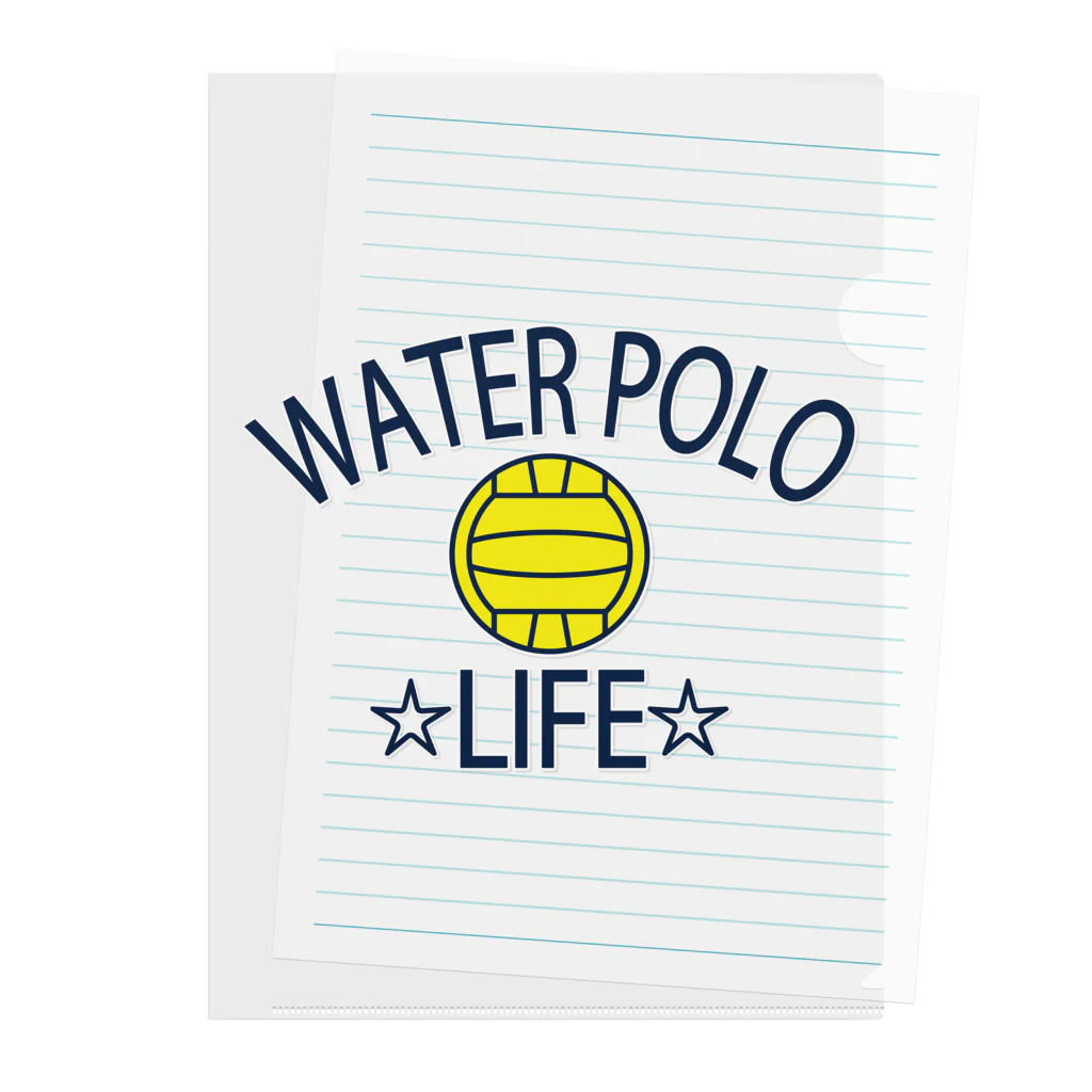 sports_tower スポーツタワーの水球(すいきゅう)(water polo)・アイテム・デザイン・Tシャツ・チームT・かっこいい・かわいい・クラブT・球技・得点・ボール・選手・ポジション・部活・スポーツ・シンプル・チームワーク Clear File Folder