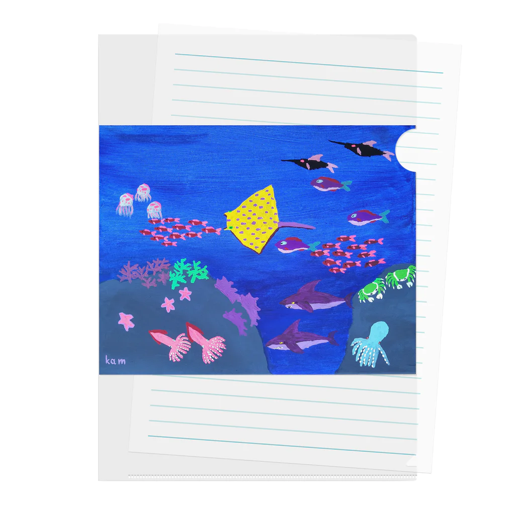 kammosquitoのカムくんのお魚グラス Clear File Folder