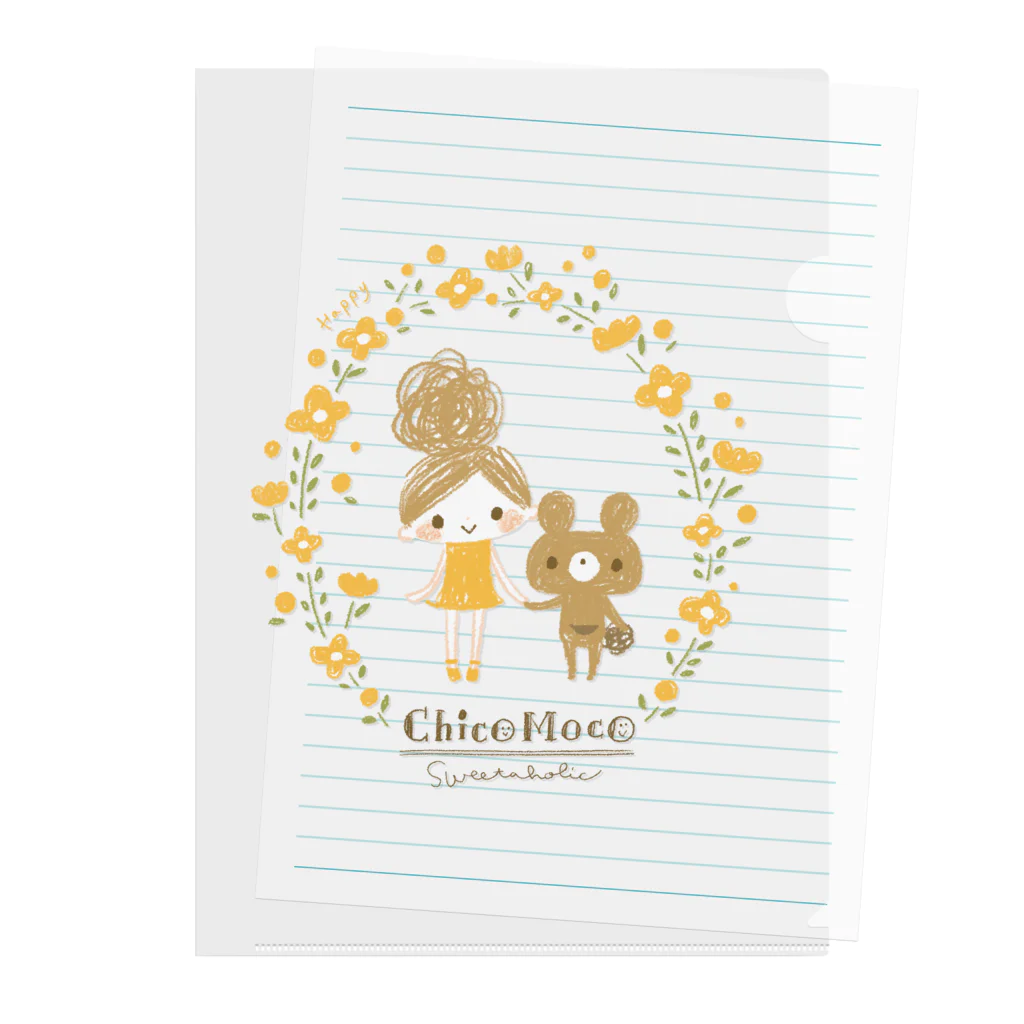 ちこもこのちこもこ＊きいろいおはな Clear File Folder