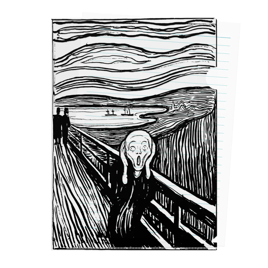 MUGEN ARTのムンク　叫び　Munch / The Scream リトグラフ　 クリアファイル