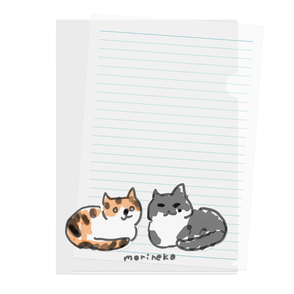 保護ねこカフェ もりねこのふたばちゃん&べべちゃん Clear File Folder