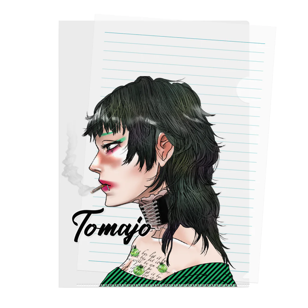 tomajo_NFTのtomajo #025 グリーンゼブラ クリアファイル