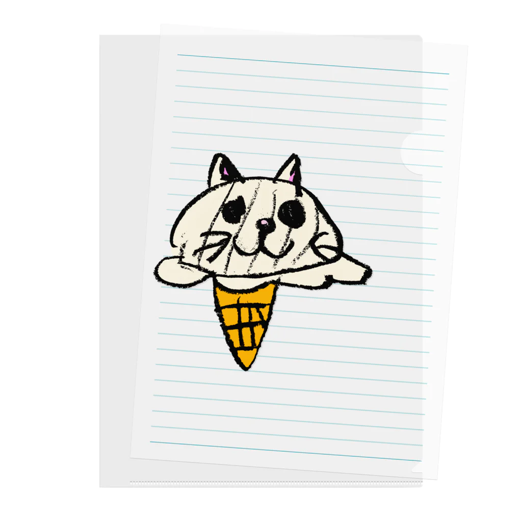 ModernAgeのアイスクリーム猫 Clear File Folder