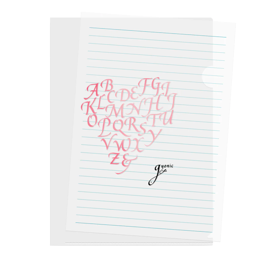 gyonic calligraphyのHeart Of Alphabet Clear File Folder