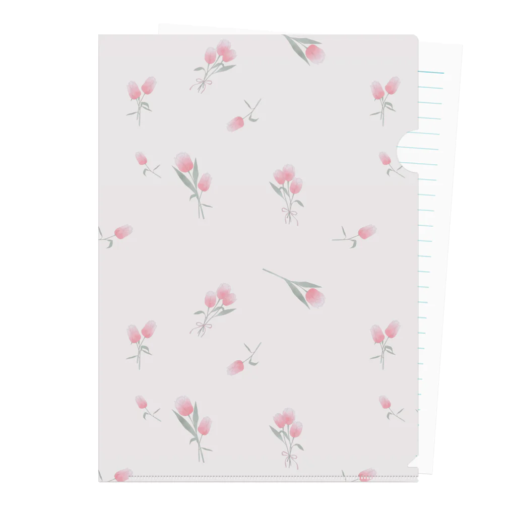 春階響羽/marmarizerの「博愛のTulip」クリアファイル(pink) Clear File Folder