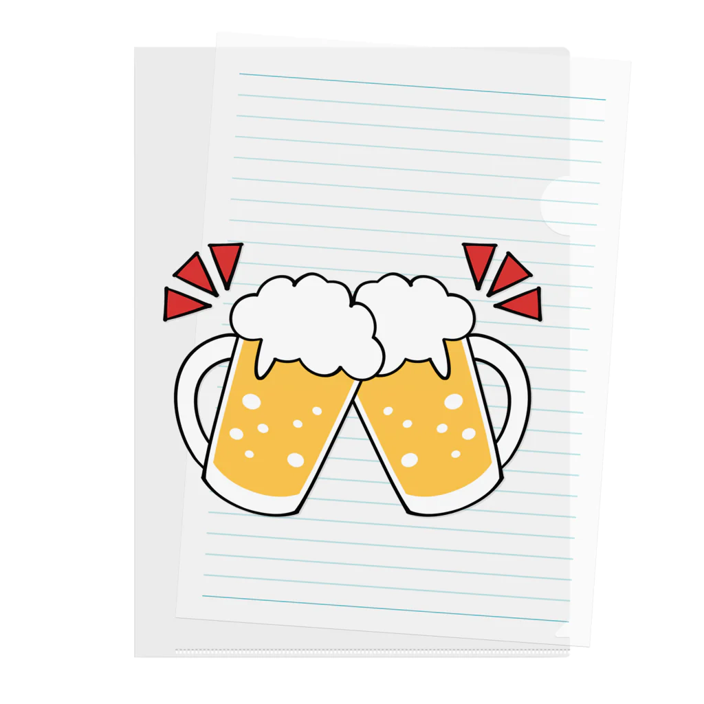 ゆちのへやのビールジョッキで乾杯！イラスト Clear File Folder