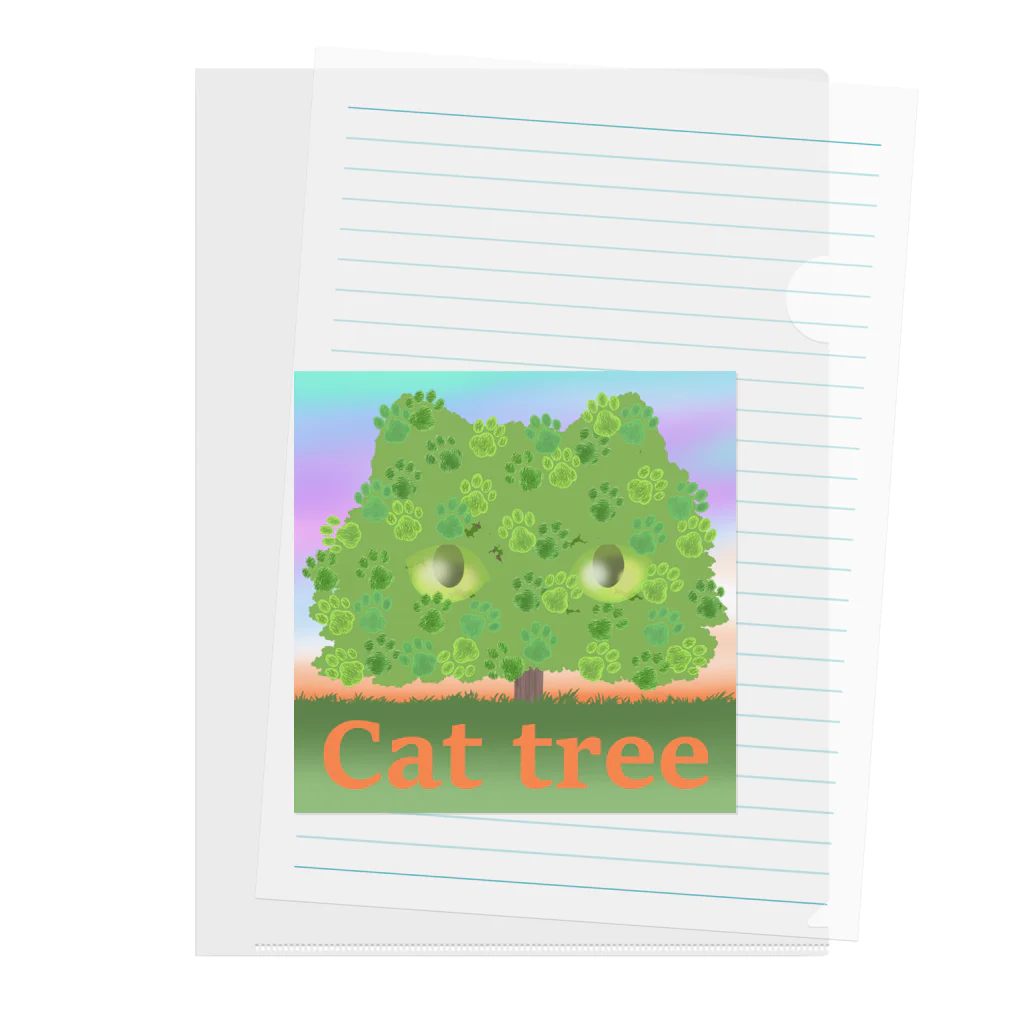 Charamaru MarketのＣＡＴ　ＴＲＥＥ Clear File Folder