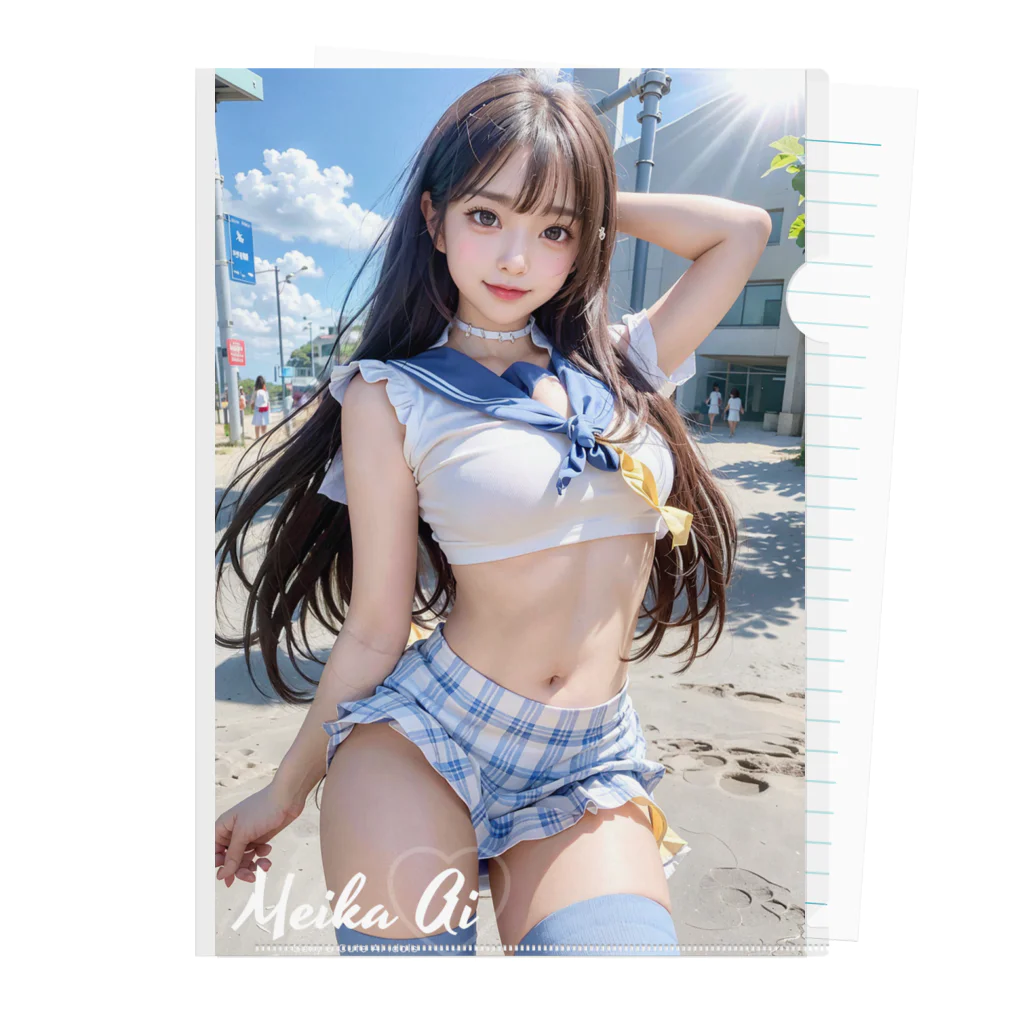 Meika AI goods storeのSailor swimwear クリアファイル