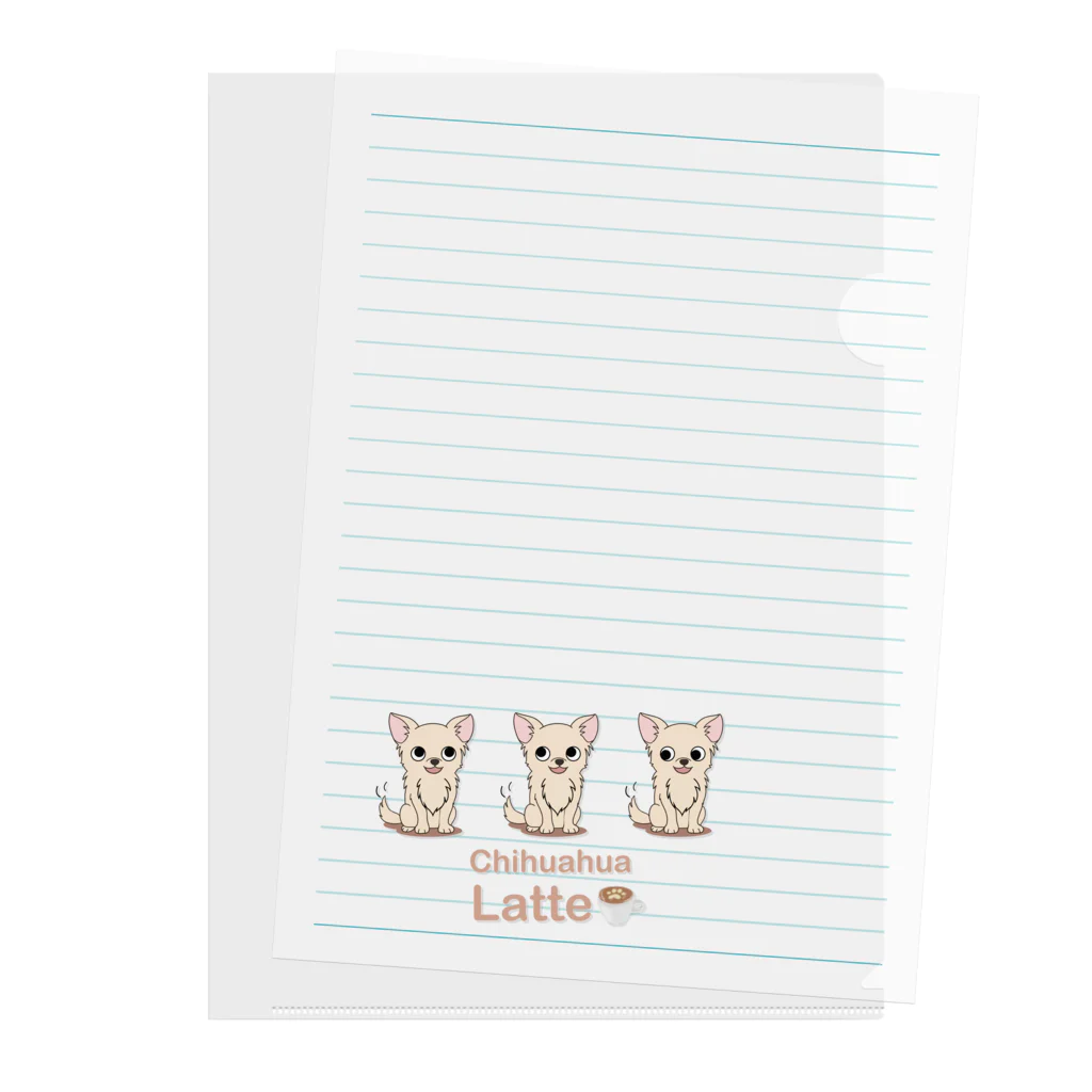 Bordercollie Streetのch-latte5 Clear File Folder