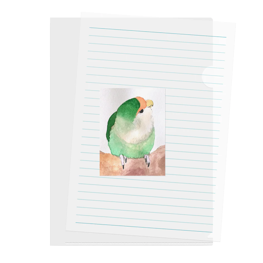 水色堂のよく聞いてくれるコザクラインコ Clear File Folder