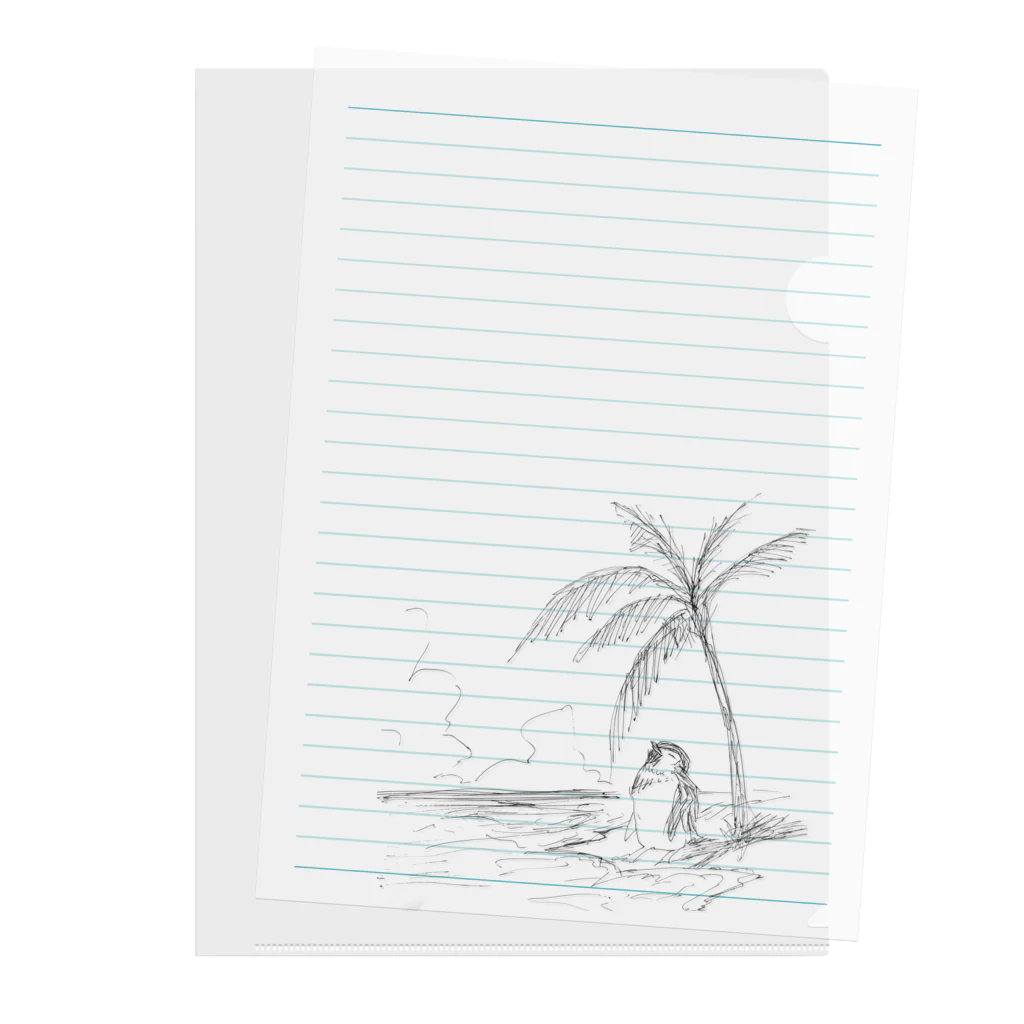 雑貨屋ペパロニの夏のペンギン　サマーバケーション Clear File Folder